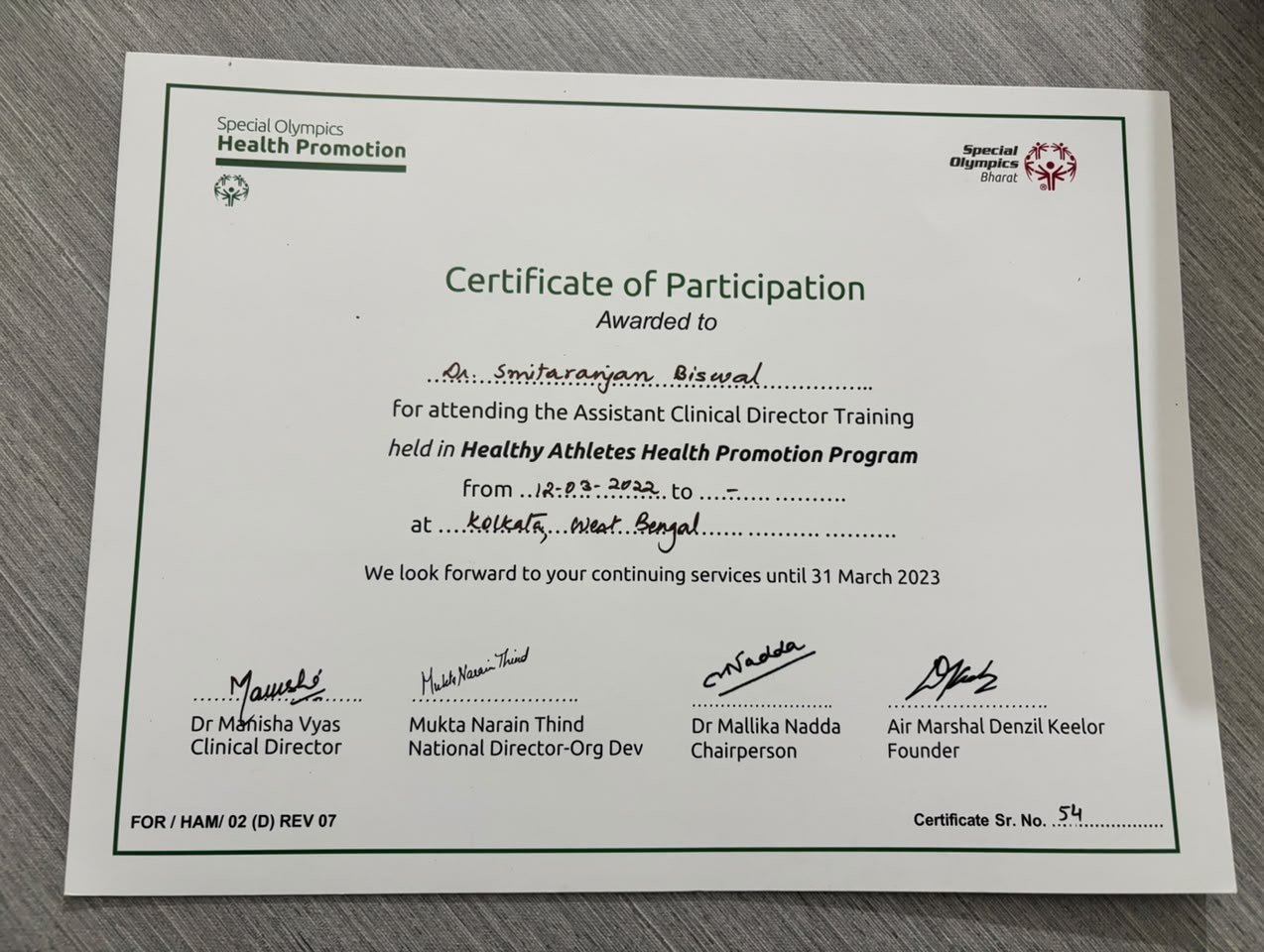 Certificates